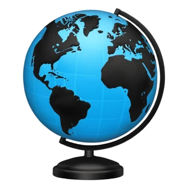 Silhouette of a  globe sticker