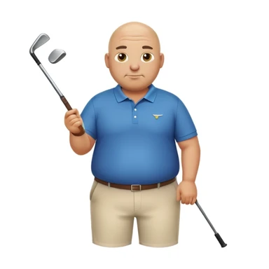 Fat bald guy golfing sticker