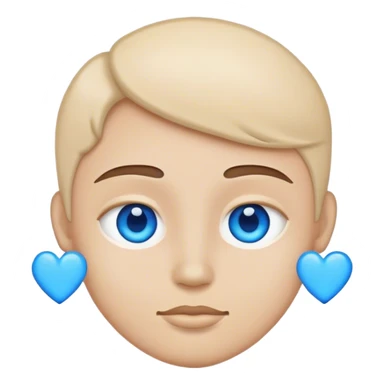 emoji face blue hearts instead of eyes sticker