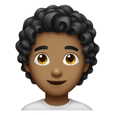 Boy with black wavy hair sticker