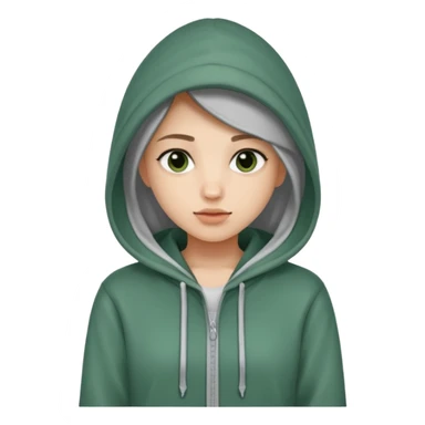 Jade wearing a hoodie sticker
