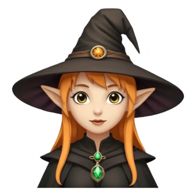 Goth and tan girl elf girl in witch hat sticker