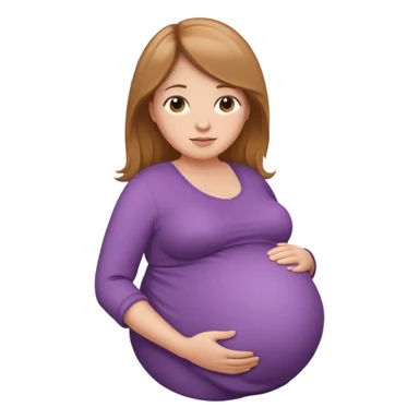 very heavily pregnant overdue woman with super  huge round belly sticker