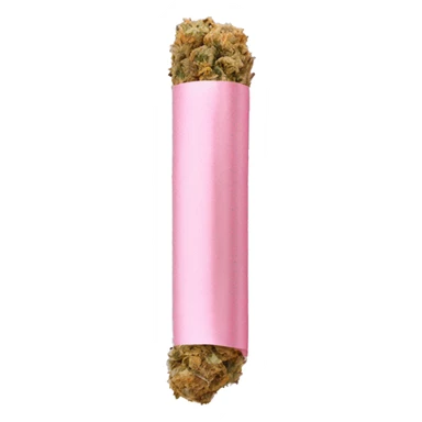 Rolled cbd blunt with light pink ribbon on it sticker