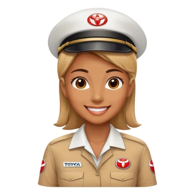 woman working at toyota sticker