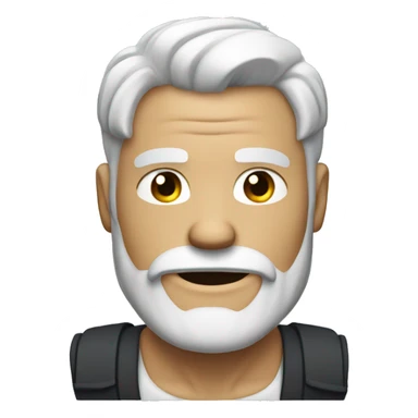 Guy with muscly torso with white hair and beard curling  sticker