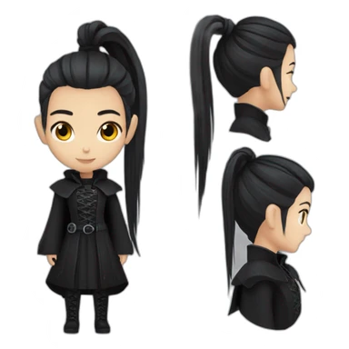 goth warlock girl ponytail sticker