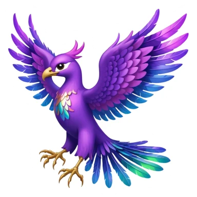 a purple pheonix with wings spread out sticker