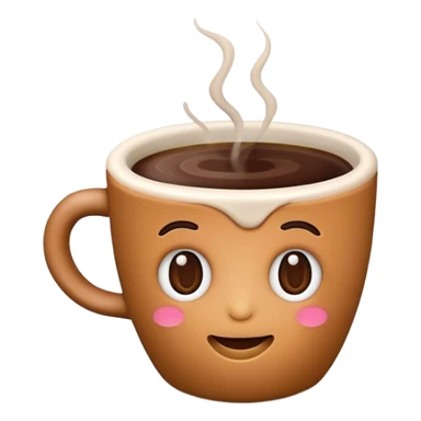 coffee emoji that looks like it's made of clay sticker