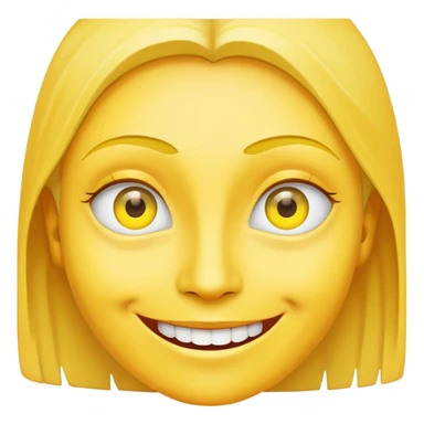 A face smiling with yellow skin and different coloured eyes sticker