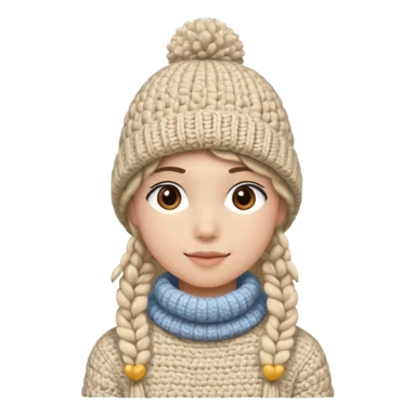 high school student wearing a crochetted winter hat. the hat should be an oatmeal color and texture. remove the pompom sticker