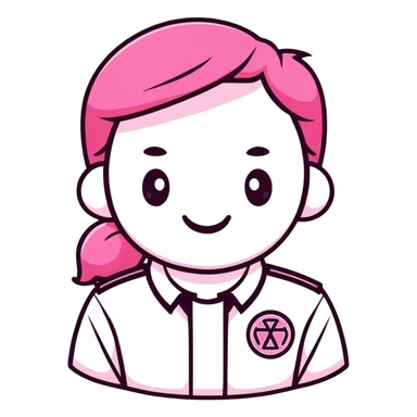 pink volunteer badge sticker