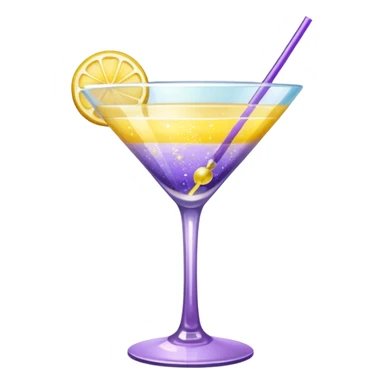 Lavender Yellow Gradient Glitter Cocktail  sticker