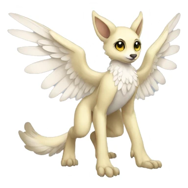 Anthro shy winged animal hybrid full body sticker