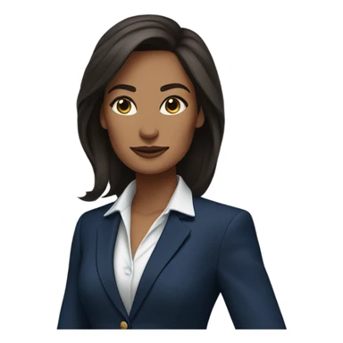 Boss brunette woman in navy blue suit sticker