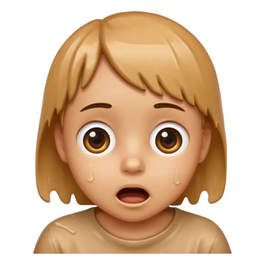 a child with wet cardboard skin tone, surprised expression sticker