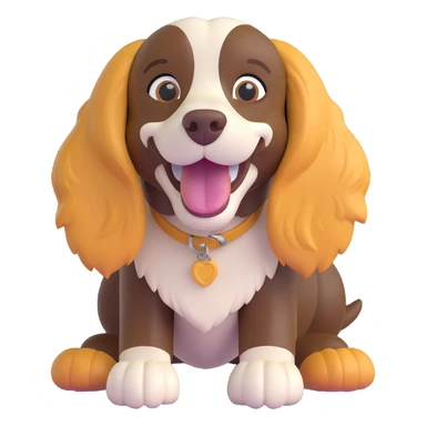 A Springer Spaniel with golden fur, smiling happily sticker