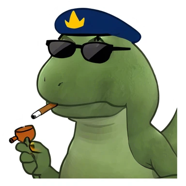 Dinosaur smoking  sticker