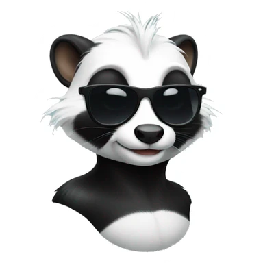 Skunk with sunglasses sticker