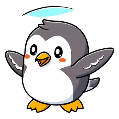 cute penguin with airplane wings sticker
