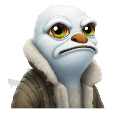 pepe the rog cold and snowy sticker