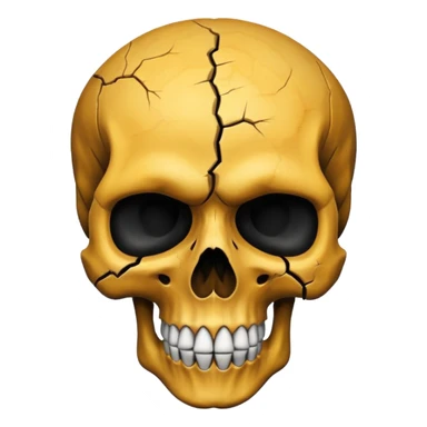 caution skull, black color, bone behind the skull sticker