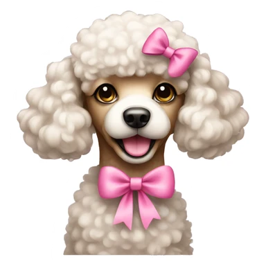 poodle with pink bow sticker