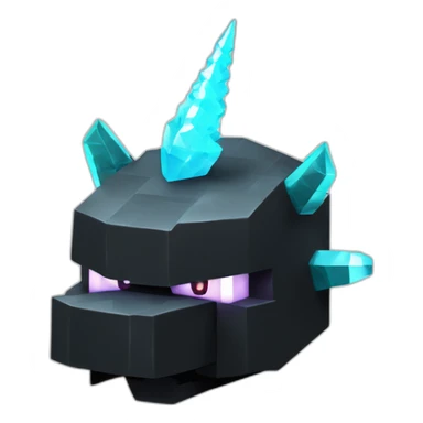Minecraft Black Godzilla Head With Diamond Unicorn Horn and Lazer Eyes sticker