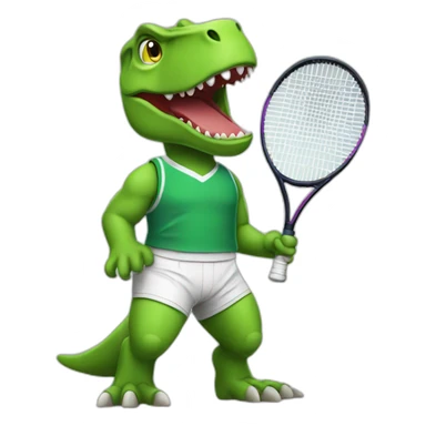 Trex in tennis uniform sticker