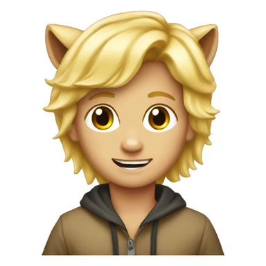 Blond boy on a cougar sticker