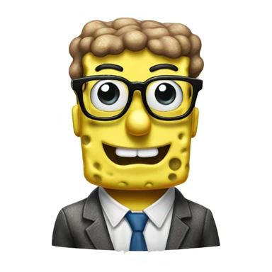 spongebob with nerd glasses sticker