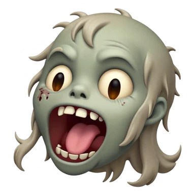 Cinematic Cute Yawning Zombie Portrait Emoji, with a delightfully quirky, slightly disheveled face in muted ashen tones, head tilted back in a big, funny yawn that reveals quirky stitches and playful gaps, simplified yet irresistibly charming, highly detailed with a soft, eerie glowing outline capturing the sleepy, offbeat vibe of a zombie taking a nap! sticker