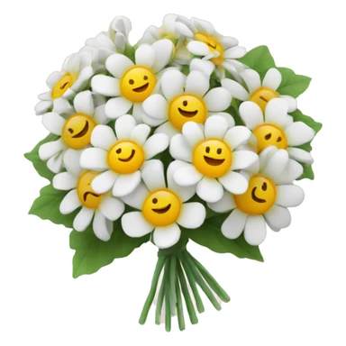 flower boquet with white hearts sticker