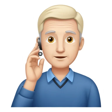 man hearing impairment sticker