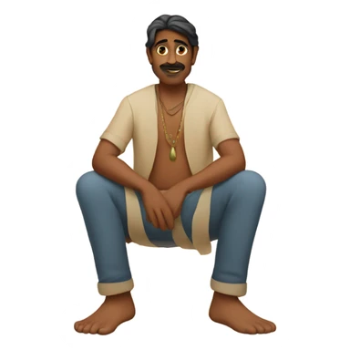 indian men with big feet in hand  sticker