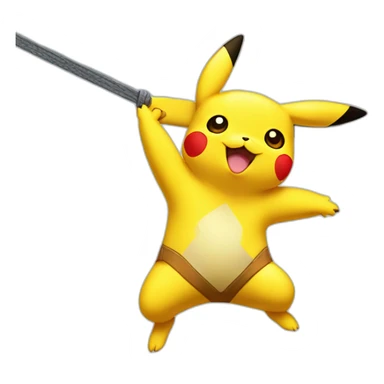 pikachu making slackline sticker
