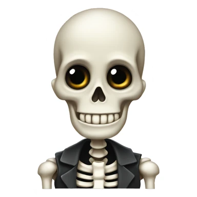 alex the skeleton with skinny little eye holes sticker