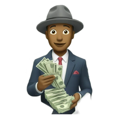 Pharell Williams with banknotes sticker