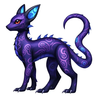 Gothic Nebulae Salandit-Umbreon-Fakémon-hybrid-creature (full body)  sticker
