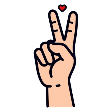 Korean finger heart gesture, hand making heart shape with thumb and index finger sticker