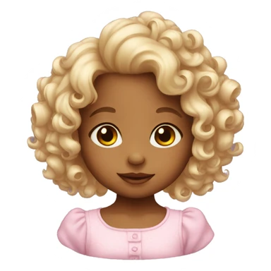 Baby girl with curls sticker
