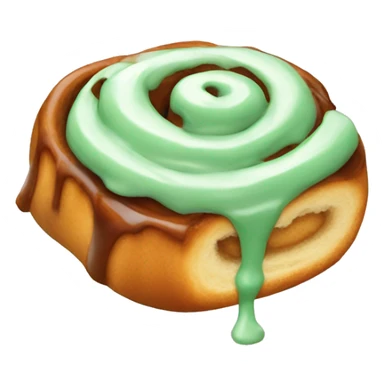 Cinnamon roll with Green icing  sticker