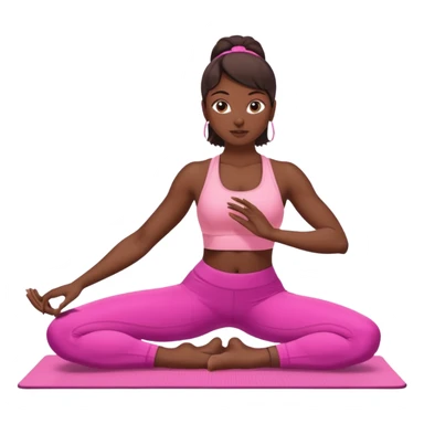 dark-skinned woman doing Pilates in pink sportswear sticker
