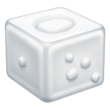 plain white cube of sugar sticker