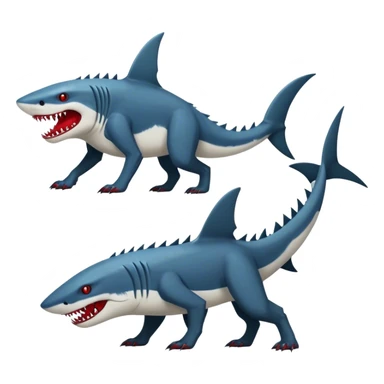 Realistic dark edgy canine-vernid-sergal-fursona-hybrid-animal creature with a shark-tail and red scars, full body, with cool sharp markings  sticker