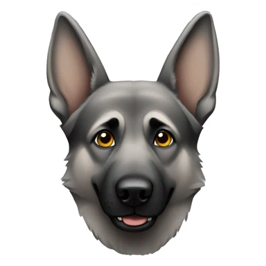 Grey German Shepherd with flexed ear  sticker
