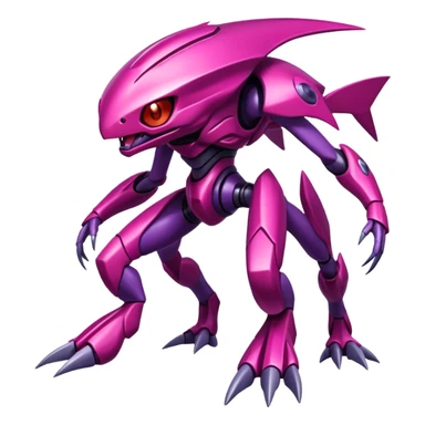 Shiny Exotic Colorful epic Gabite-Genesect-Koraidon-Fakémon-hybrid-creature (full body)  sticker