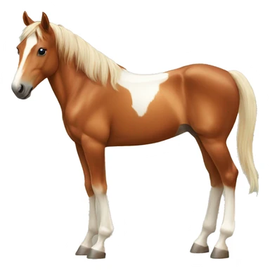 Chestnut horse with white, cheeky playful horse, young horse foal sticker