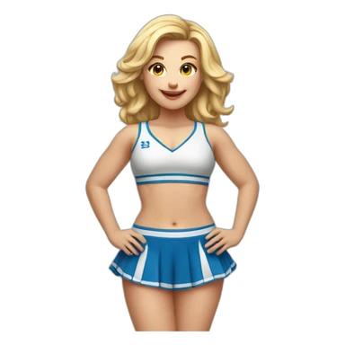 Caucasian curvy cheerleader both sides sticker