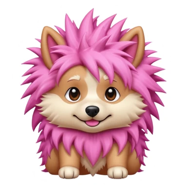 fancy pink spiky haired dog sticker